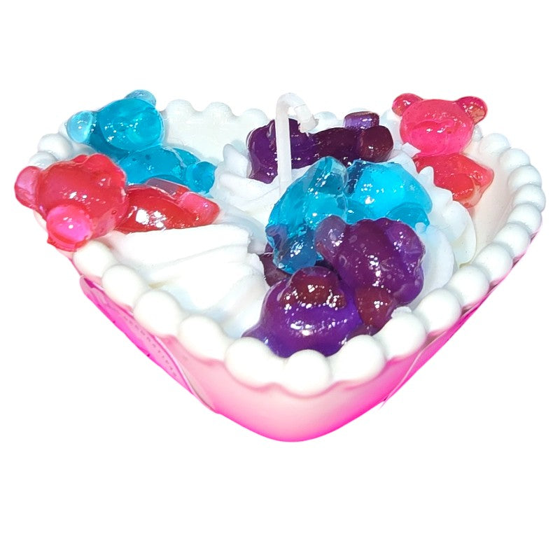 Vela Corazón con Ositos