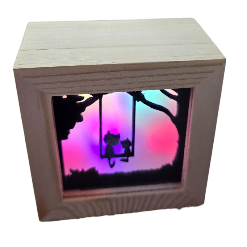 Lámpara LED RGB Gatitos en el Columpio