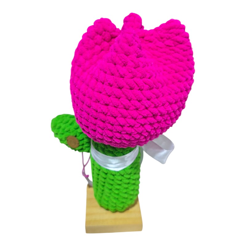 Maxi Tulipán Fucsia – Decoración Artesanal de Crochet