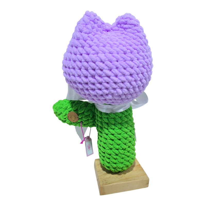 Maxi Tulipán Lila – Decoración Artesanal de Crochet