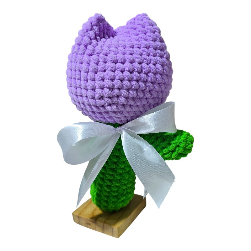 Maxi Tulipán Lila – Decoración Artesanal de Crochet