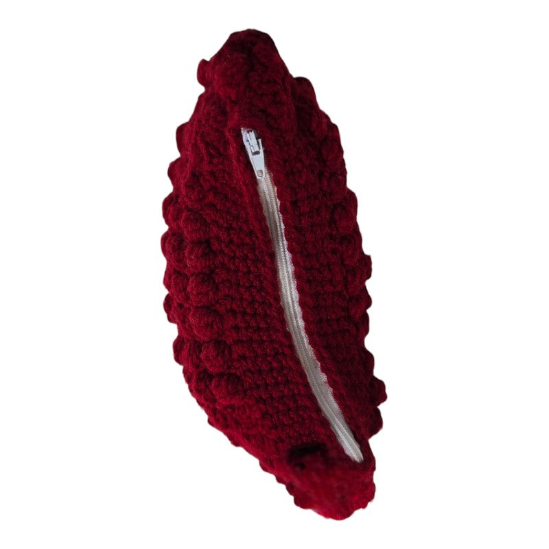 Estuche Crochet Rojo – Diseño Artesanal con Cierre