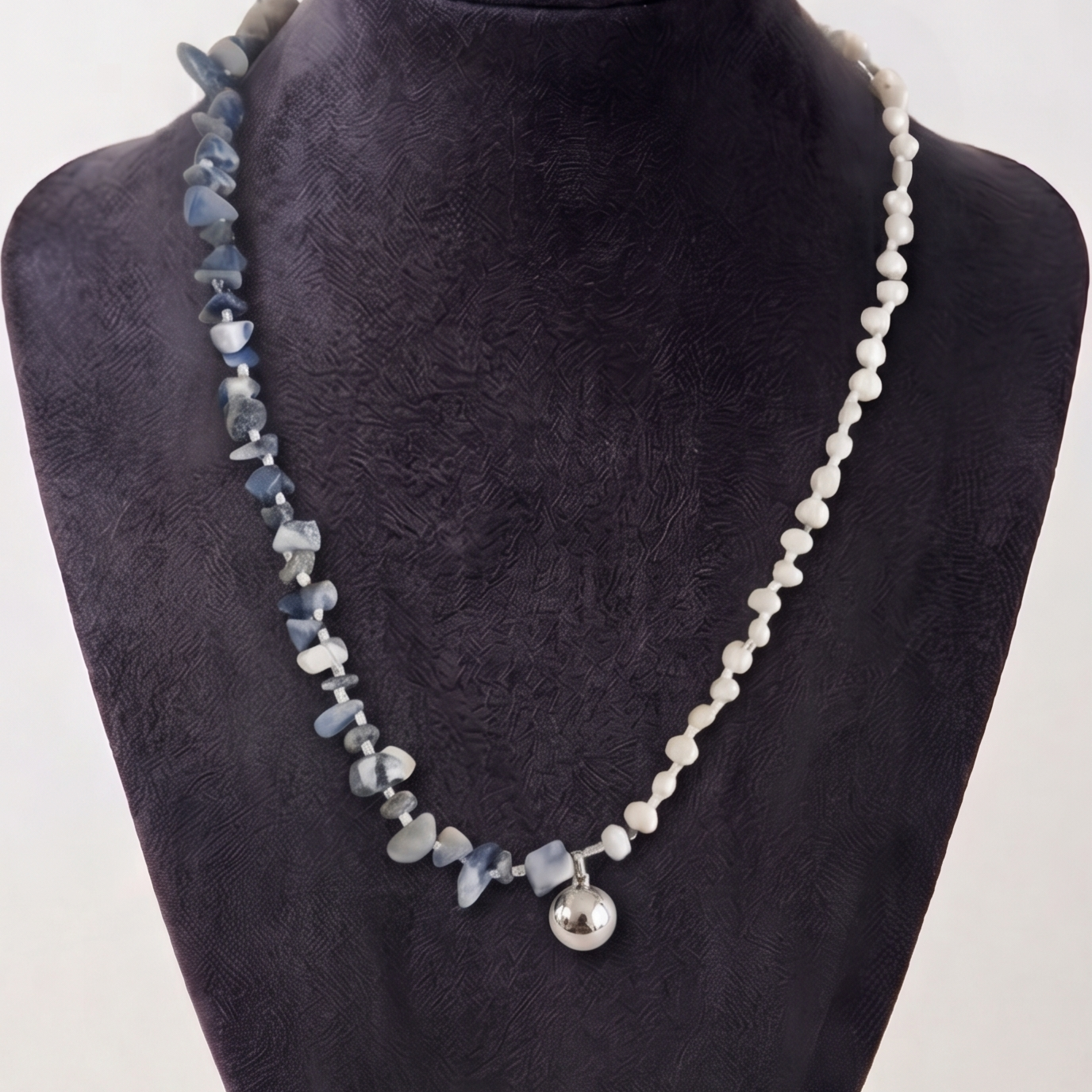 Collar Kawita Joya's De Perlas De Río y Lapislazuli