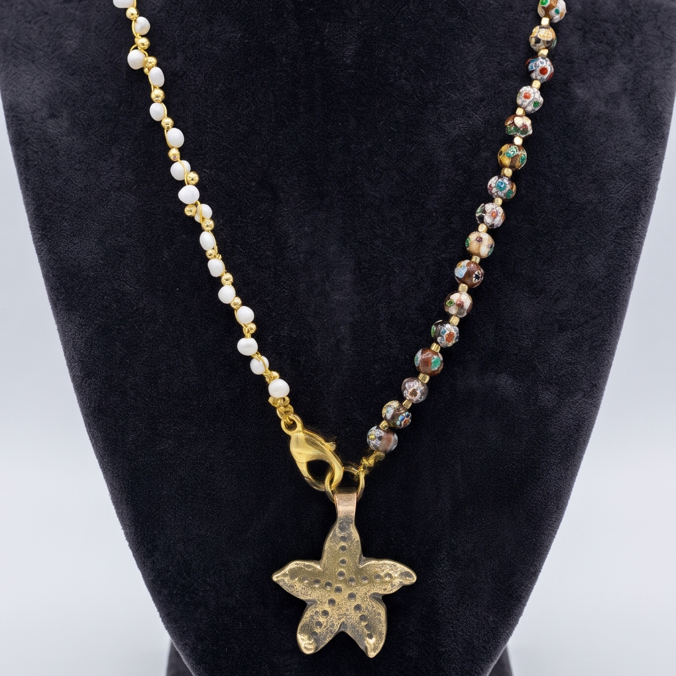 Collar Perlas de Río y Arte Cloisonné (53 cm) Kwitas Joyas