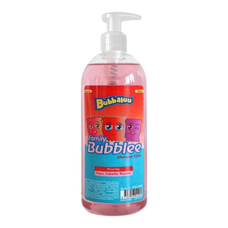 Shampoo Kids Bubbaluu Frutilla Cabello Rizado 500 ml