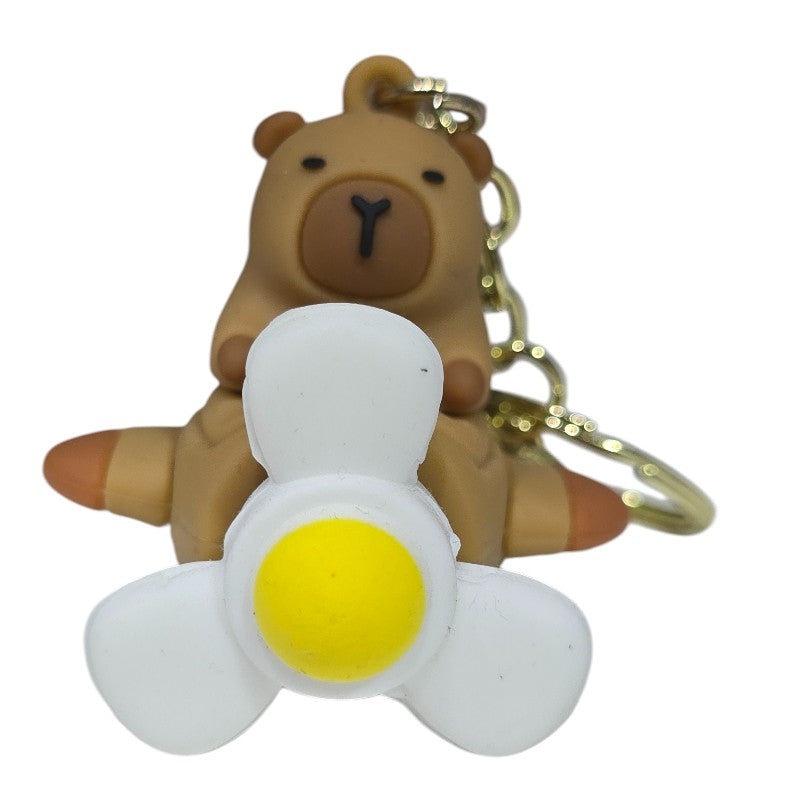 Llavero Capibara Piloto con Hélice Giratoria