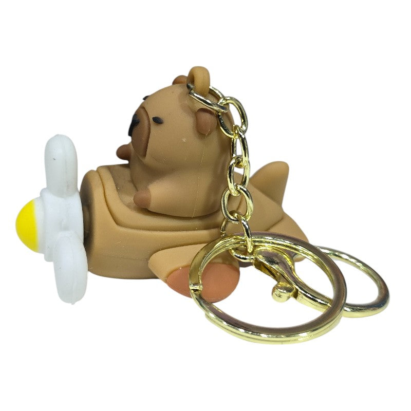 Llavero Capibara Piloto con Hélice Giratoria