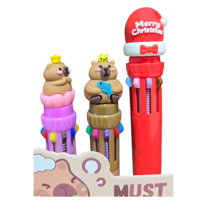 Lápiz Multicolor Capibara – Punta Retráctil con Diseño Kawaii