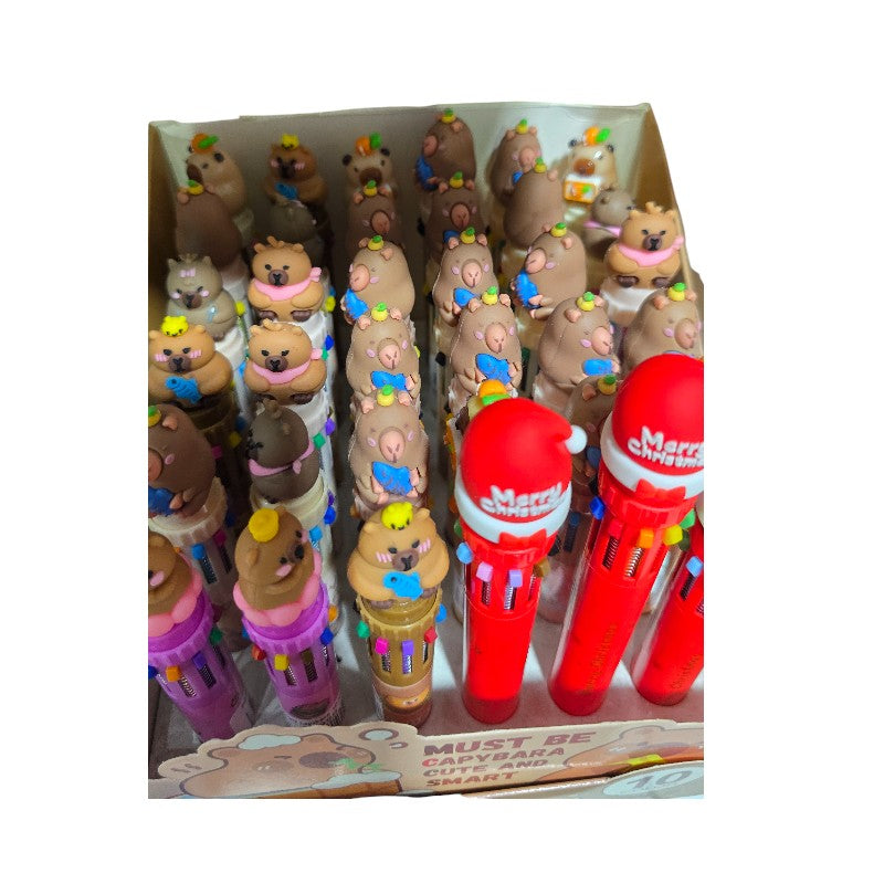 Lápiz Multicolor Capibara – Punta Retráctil con Diseño Kawaii