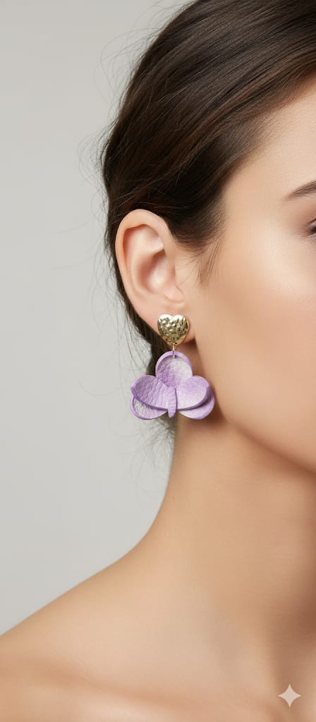 Aros mariposa tono malva