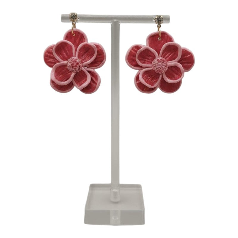 Aros Flor Rosada Statement – Kwita