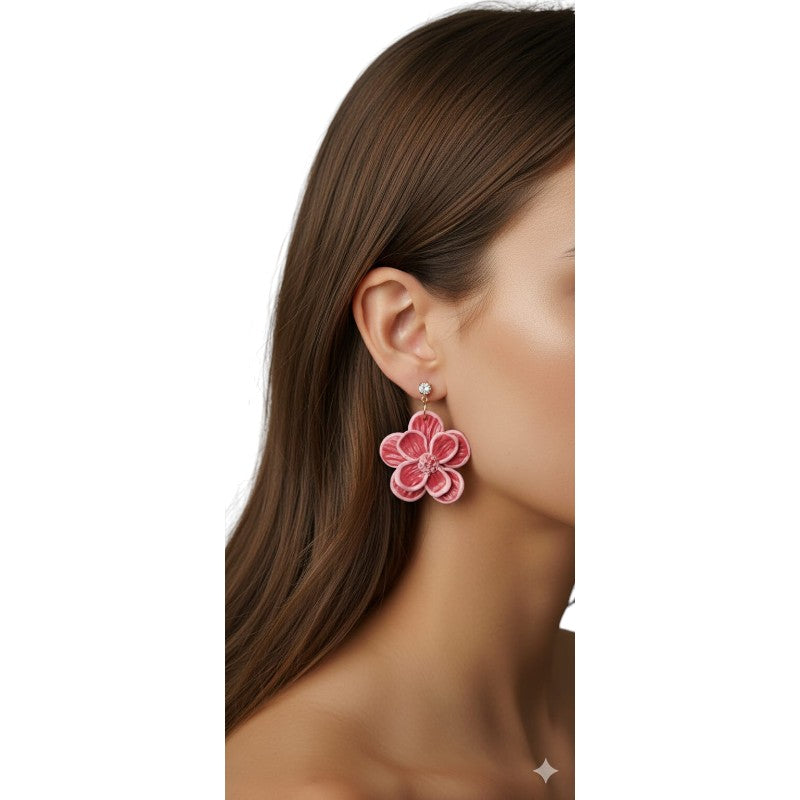 Aros Flor Rosada Statement – Kwita