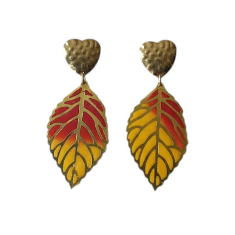 Aros hoja degradado amarillo-rojo