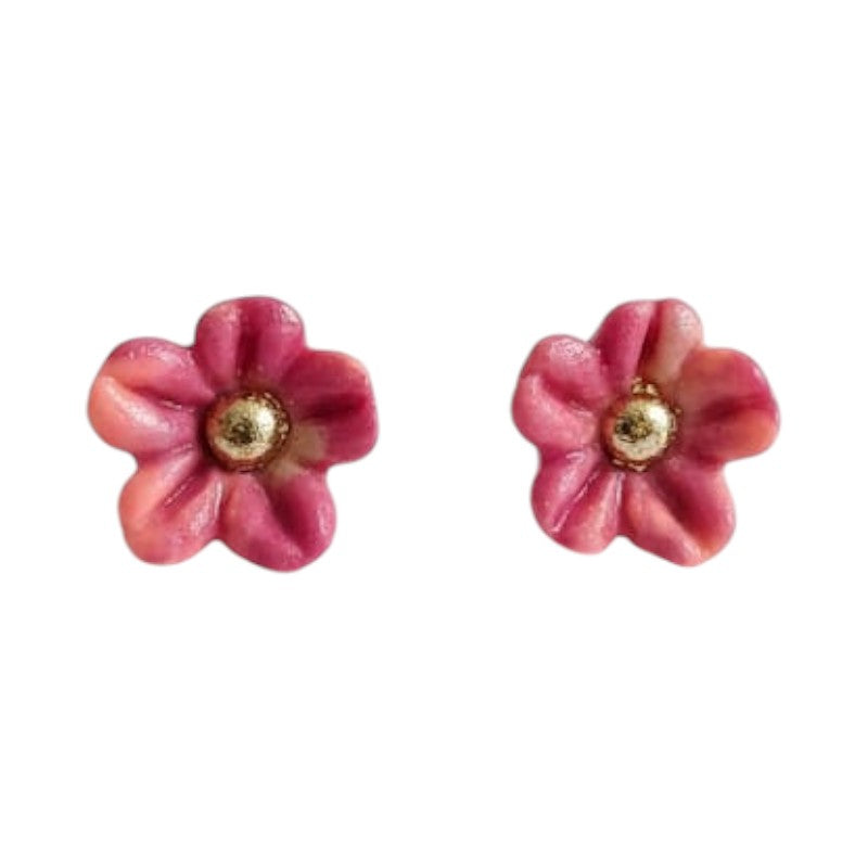 Aros flor rosada mini