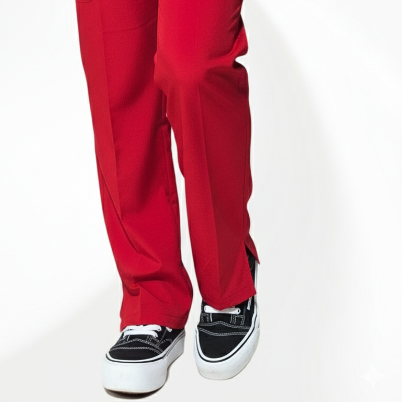 Pantalón Clínico Mujer – Diseño Moderno, Flexible y Profesional (Rojo)